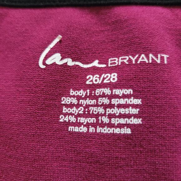 Lane Bryant Size 26/28 Color Block Two Tone Pinstripe 3/4 Sleeve Top Round Neck - Picture 5 of 9